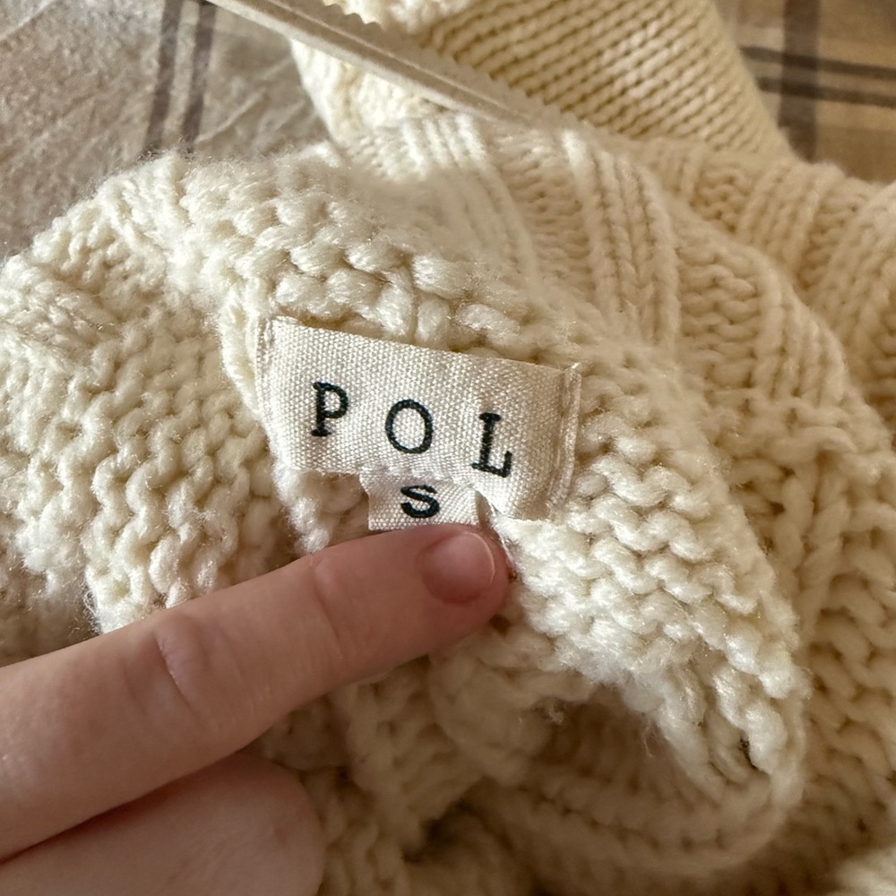 POL Cream Cable Knit Turtleneck Sweater - Picture 3 of 3